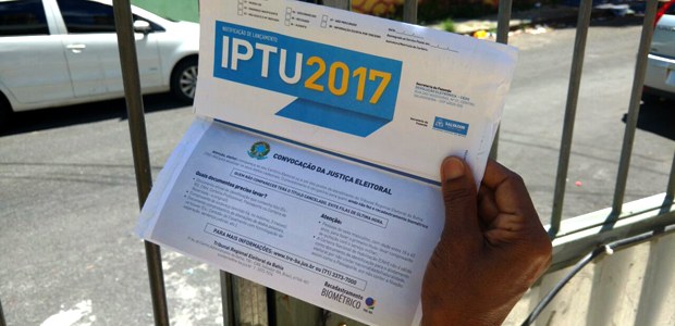 TRE-BA- divulgação da biometria no iptu Convocação está sendo feita por meio do boleto de pagamento do IPTU; na mensagem, o eleitor de S...