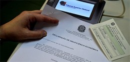 Foto de uma Declaração de insuficiência econômica