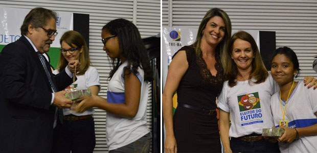 TRE-BA premiação concurso de redação Presidente do TRE-BA e diretora da EJE-BA entregam prêmios para alunos vencedores do IV Concurso...
