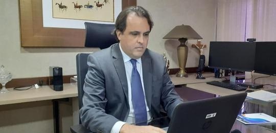 Presidente do TRE-BA, Desembargador Roberto Maynard Frank, na cerimônia virtual de posse do Pres...
