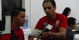 Foto durante o recadastramento biométrico de eleitores no interior da Bahia