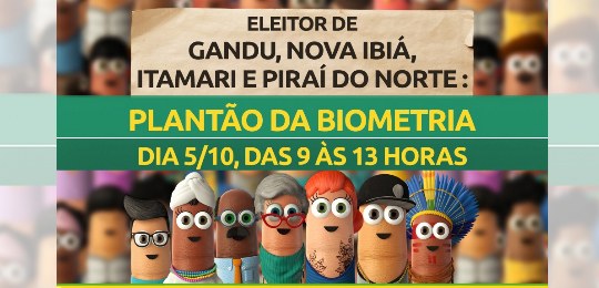 TRE-BA arte mutirão biometria Gandu TRE-BA arte mutirão biometria Gandu