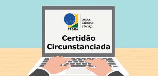 Imagem da tela de um computador com a inscrição: Certidão circunstanciada.