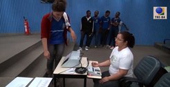 Imagem do vídeo da visita dos estudantes ao Tribunal