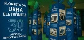 TRE-BA realiza exposição para celebrar 30 anos da urna eletrônica. Exposição ‘Floresta da Urna E...