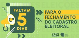 faltam cinco dias para fechamento do cadastro eleitoral de 2026