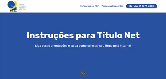 Hotsite com instruções de preenchimento do Título Net.