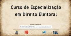 Outdoor de divulgação do curso de Direito Eleitoral que tem como principal tema Perspectivas Ele...