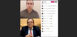 Print da tela da Live ocorrida em 27-04-20, com o Presidente do TRE-BA, Desembargador Jatahy Jún...