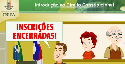 TRE-BA-Tela do curso a distância de Introdução ao Direito Constitucional, oferecido pela EJE-BA,...